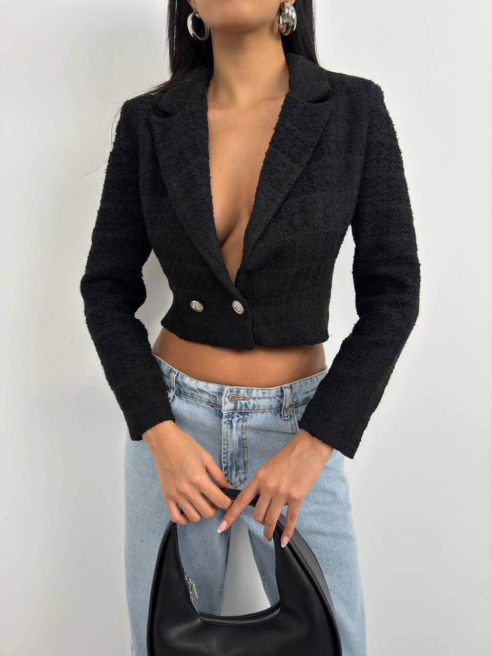 Tüvit Crop Blazer Ceket