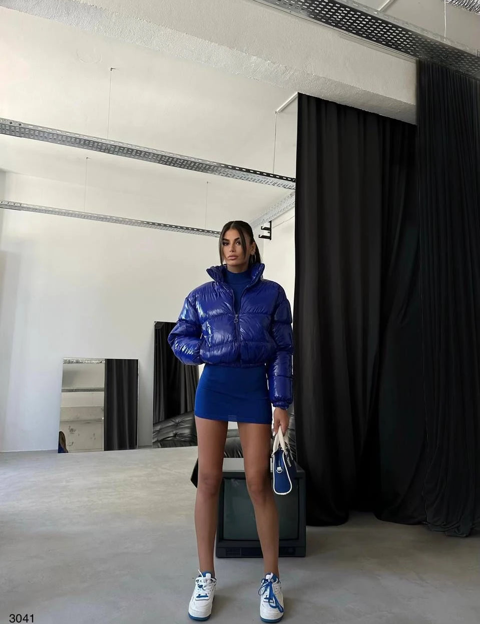 Patent Leather Puffer Jacket 