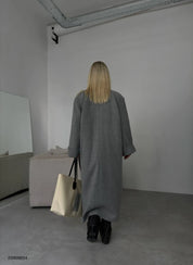 -Herringbone Oversize Coat- 